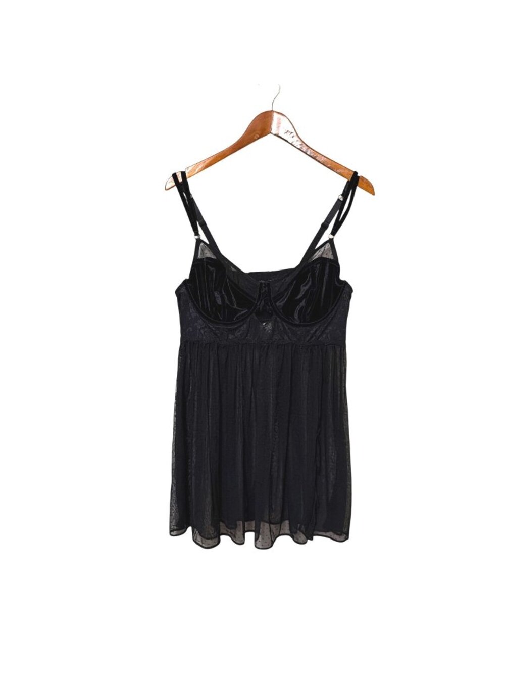 Torrid Curve Black Lace &‎ Velvet Babydoll Lingerie Chemise Nightie Women’s XL